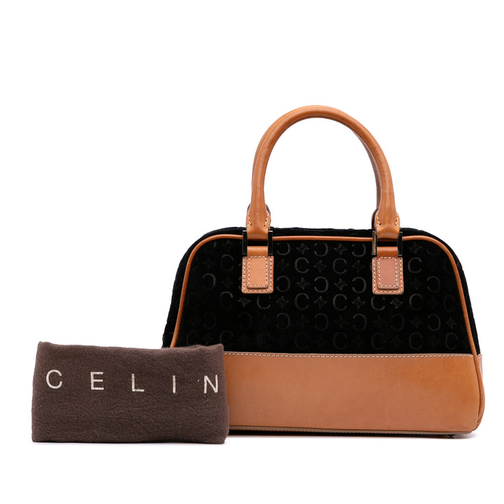 C Macadam Suede Handbag Black - Gaby Paris