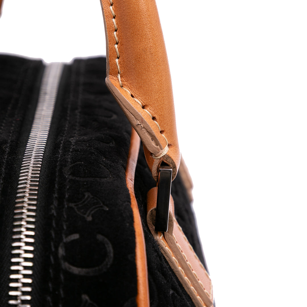 C Macadam Suede Handbag Black - Gaby Paris