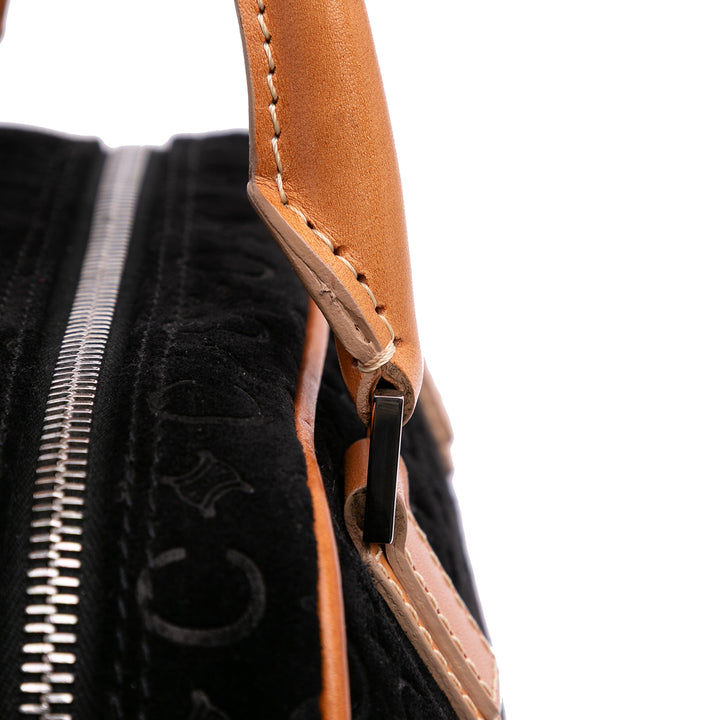 C Macadam Suede Handbag Black - Gaby Paris