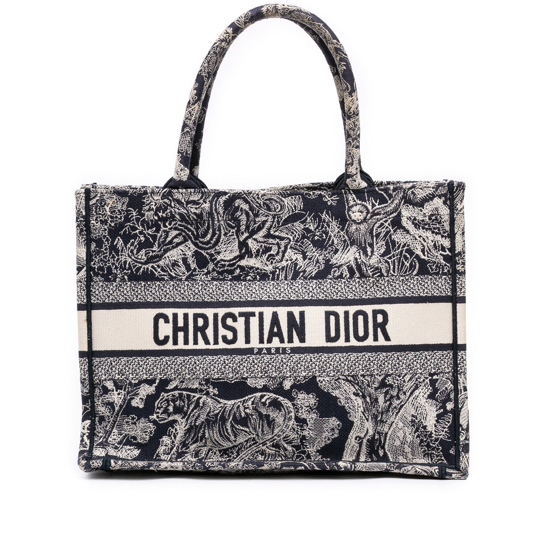 Dior Book Tote brodé Reverse Dioriviera De Jouy Moyen Bleu