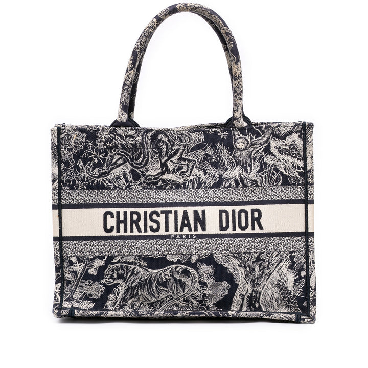 Dior Book Tote brodé Reverse Dioriviera De Jouy Moyen Bleu