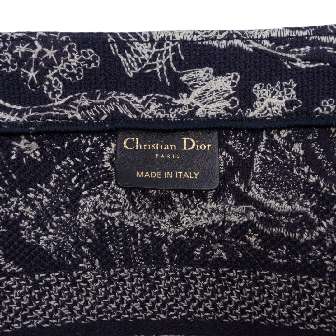 Dior Book Tote brodé Reverse Dioriviera De Jouy Moyen Bleu