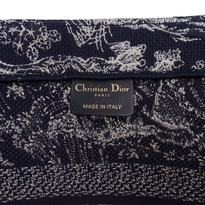 Dior Book Tote brodé Reverse Dioriviera De Jouy Moyen Bleu