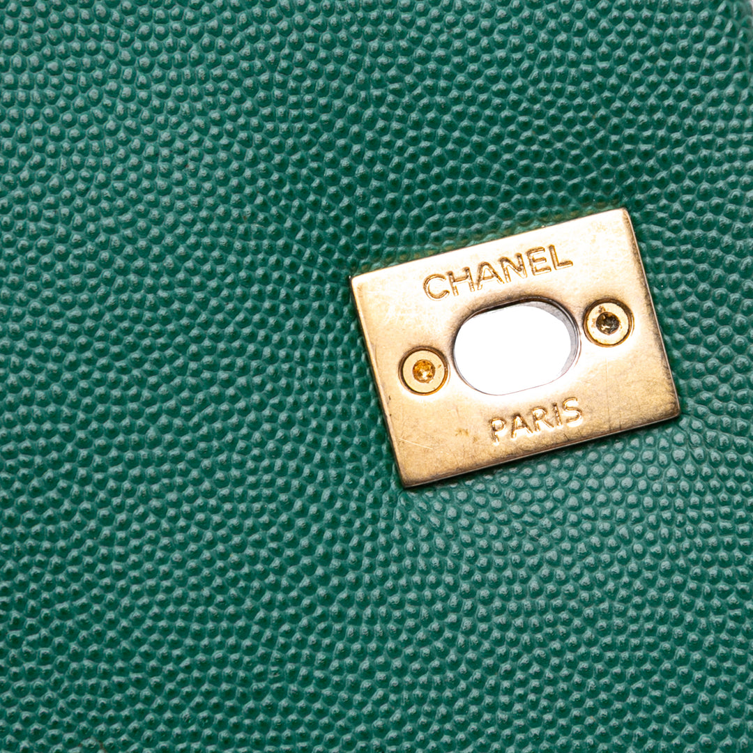 Chanel Medium Quilted Caviar Coco Top Handle Bag Vert – GABY PARIS Authentique