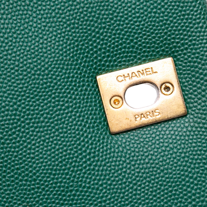 Chanel Medium Quilted Caviar Coco Top Handle Bag Vert – GABY PARIS Authentique