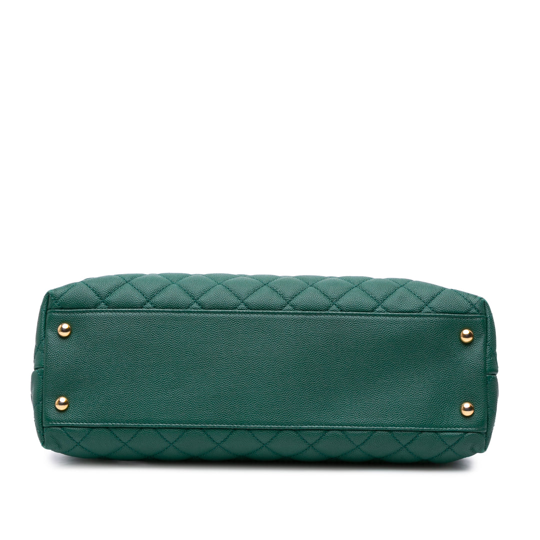 Chanel Medium Quilted Caviar Coco Top Handle Bag Vert – GABY PARIS Authentique