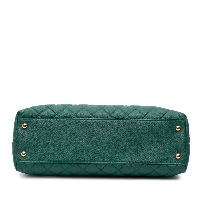 Chanel Medium Quilted Caviar Coco Top Handle Bag Vert – GABY PARIS Authentique