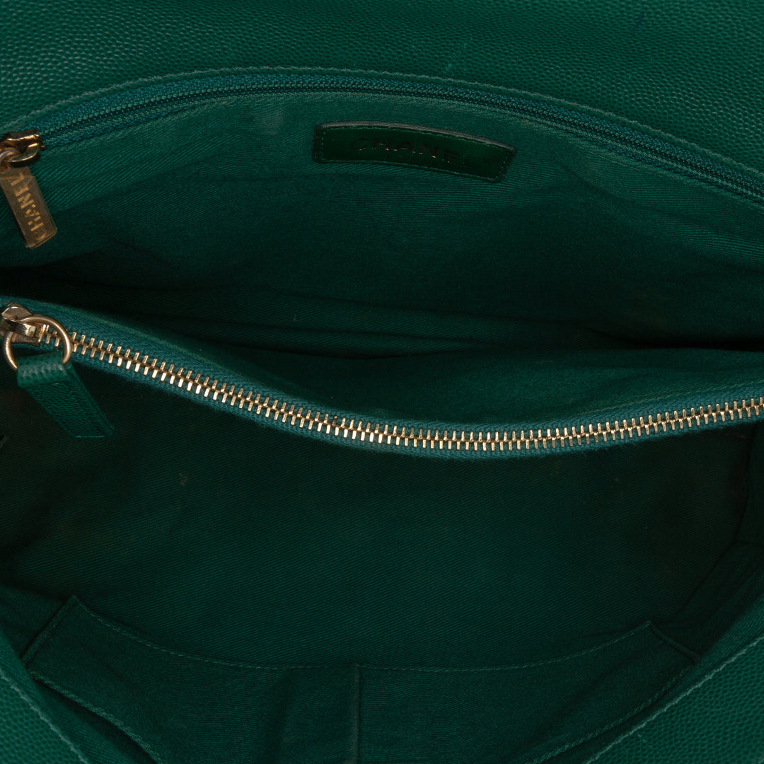 Chanel Medium Quilted Caviar Coco Top Handle Bag Vert – GABY PARIS Authentique