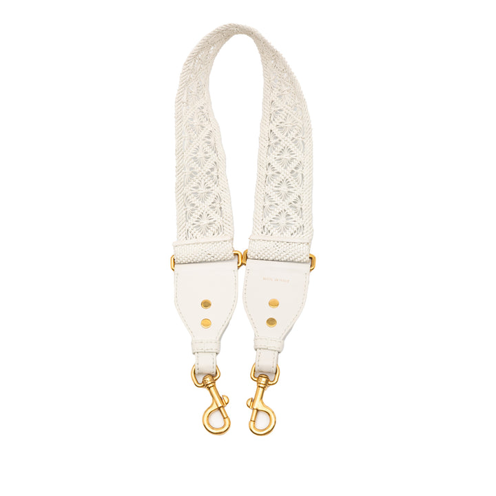 Dior Cuir de veau Macrame Shoulder Strap Blanc