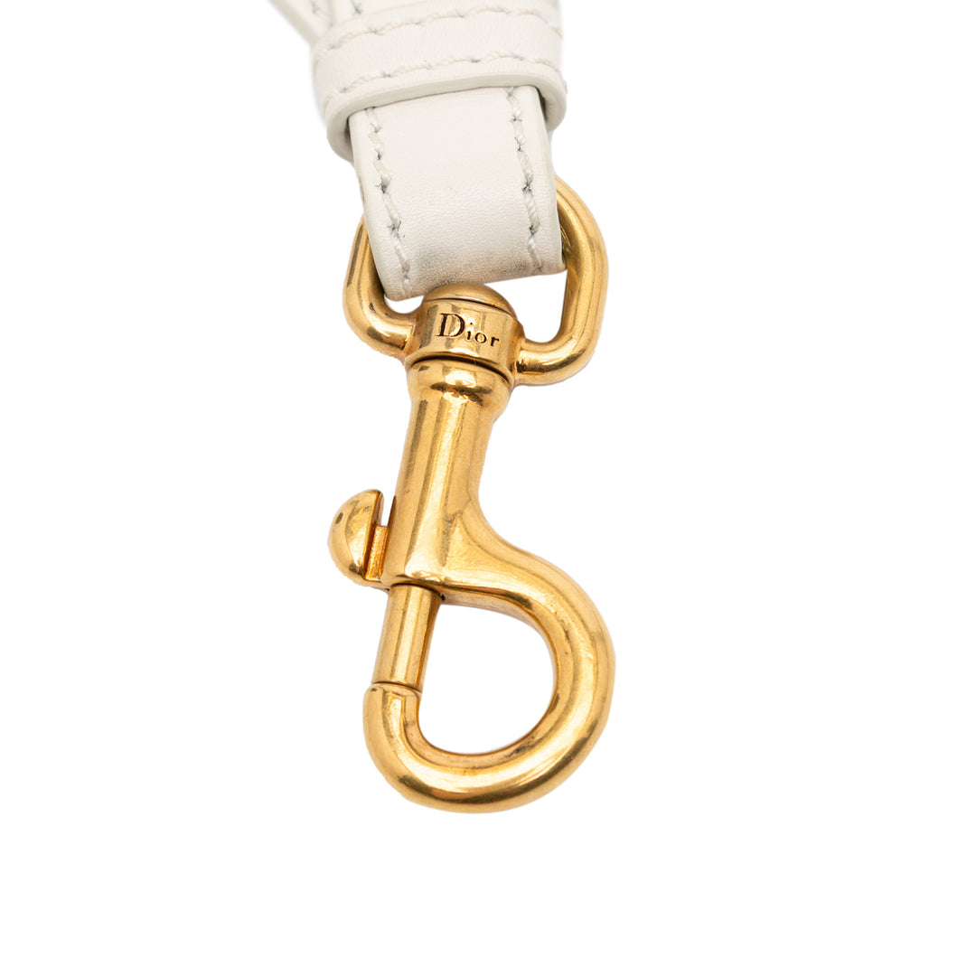 Dior Cuir de veau Macrame Shoulder Strap Blanc