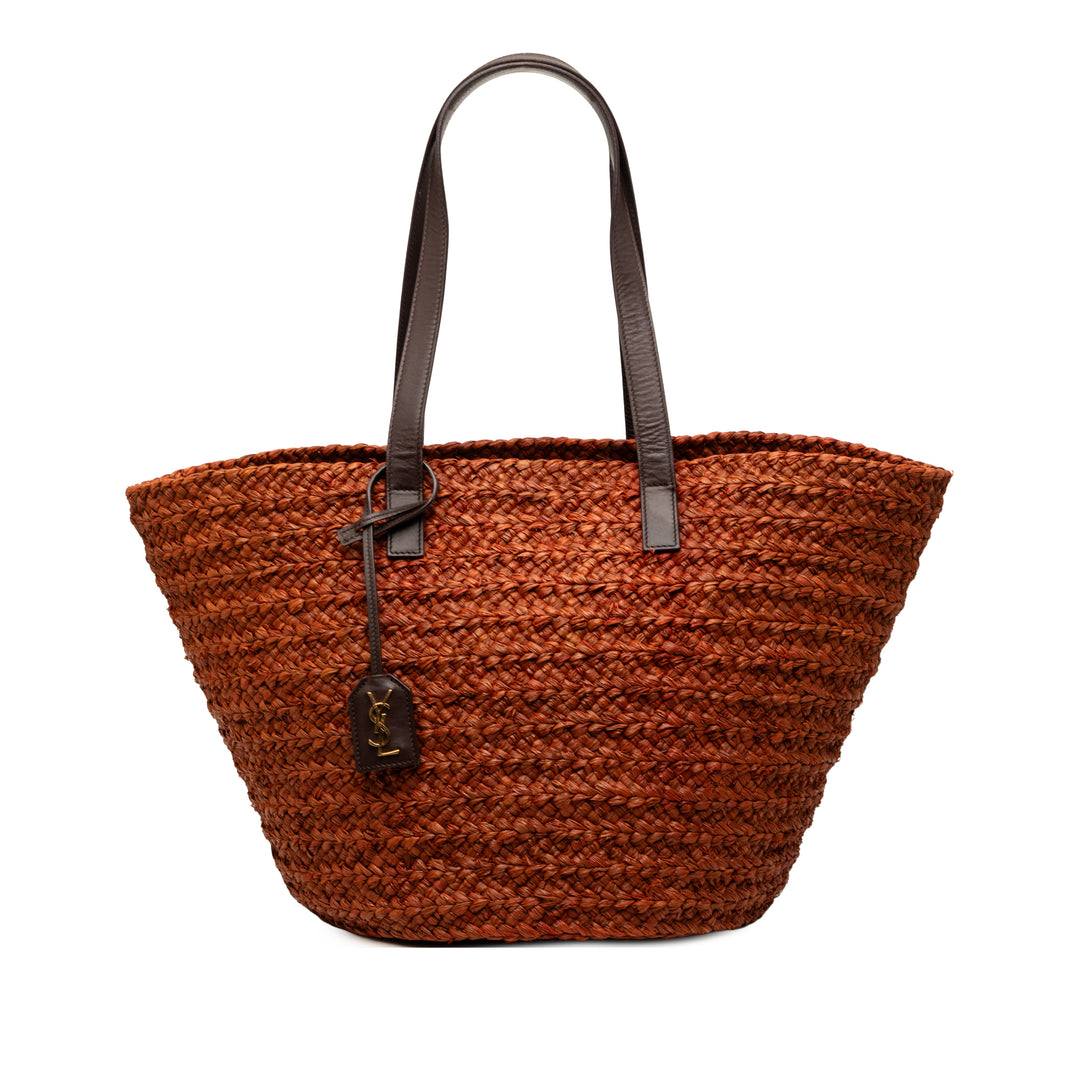 Saint Laurent Medium Raffia Panier Basket Shopper Cabas