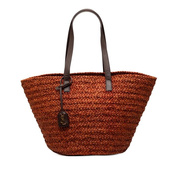 Saint Laurent Medium Raffia Panier Basket Shopper Cabas