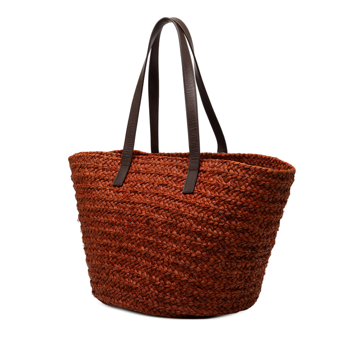 Saint Laurent Medium Raffia Panier Basket Shopper Cabas