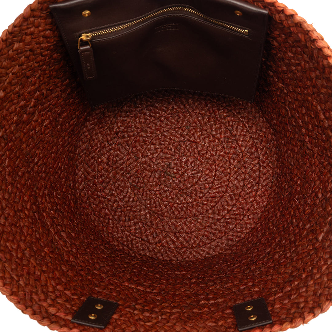 Saint Laurent Medium Raffia Panier Basket Shopper Cabas