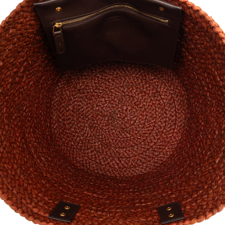 Saint Laurent Medium Raffia Panier Basket Shopper Cabas
