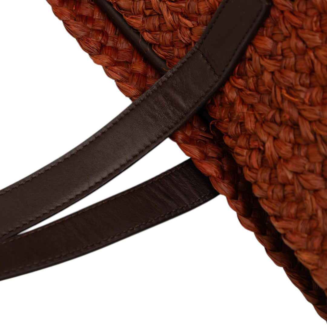 Saint Laurent Medium Raffia Panier Basket Shopper Cabas