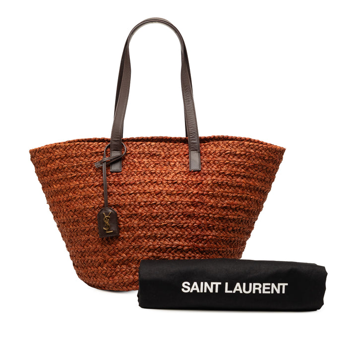 Saint Laurent Medium Raffia Panier Basket Shopper Cabas