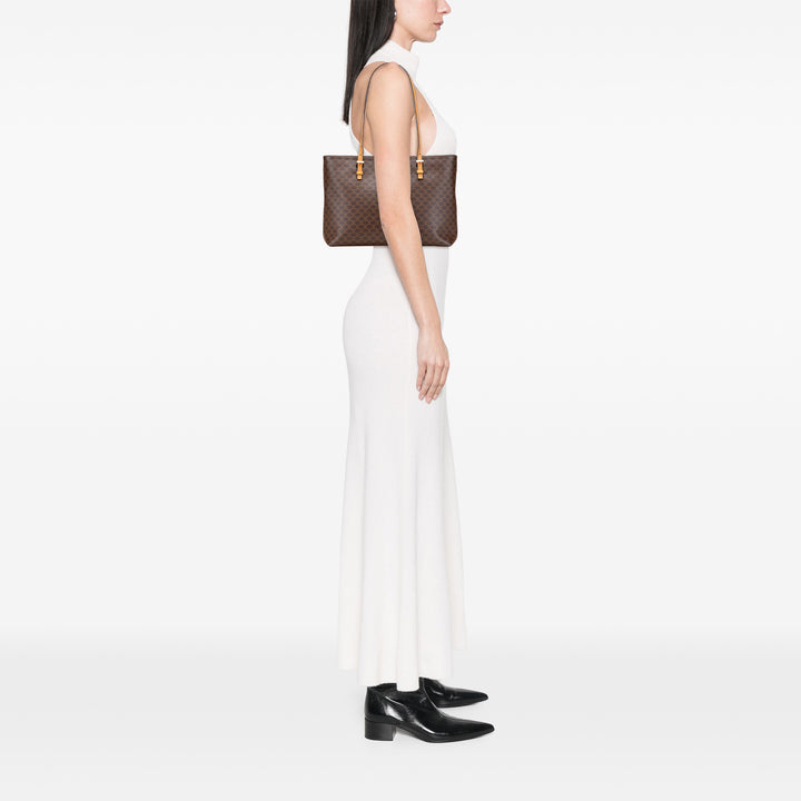 Macadam Coated Canvas Tote Brown - Gaby Paris