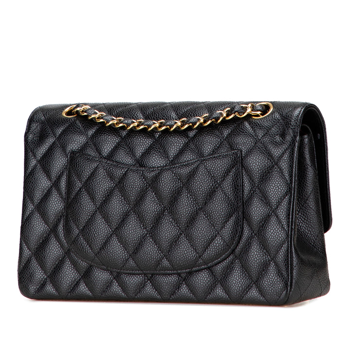 Medium Classic Caviar Double Flap Black - Gaby Paris