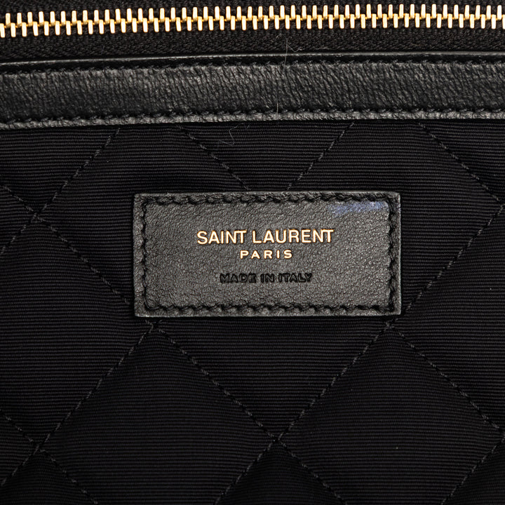 Saint Laurent Matelassé Cuir de veau ES Giant Sac de voyage