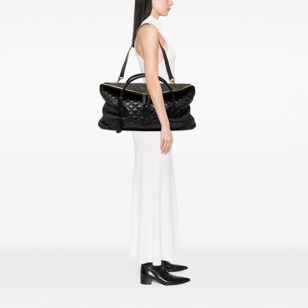Saint Laurent Matelassé Cuir de veau ES Giant Sac de voyage