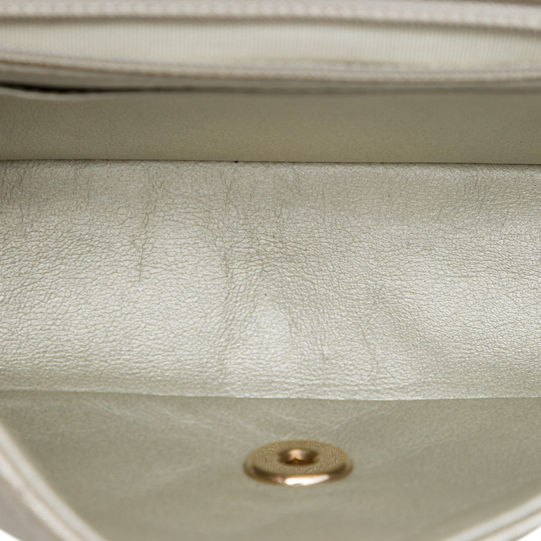 Chanel Mini Rectangular Classic Iridescent Cuir d’agneau Simple rabat