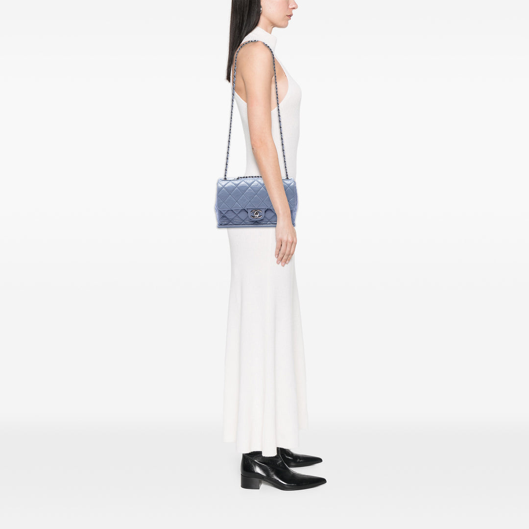 Chanel Matelassé vieilli Cuir de veau Simple rabat