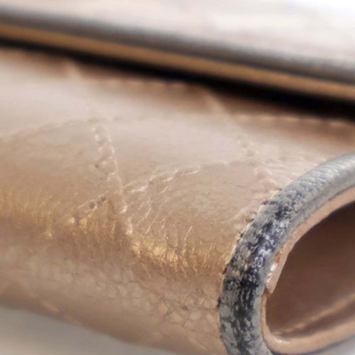 Metallic Calfskin Diamond Stitch Card Holder Brown - Gaby Paris