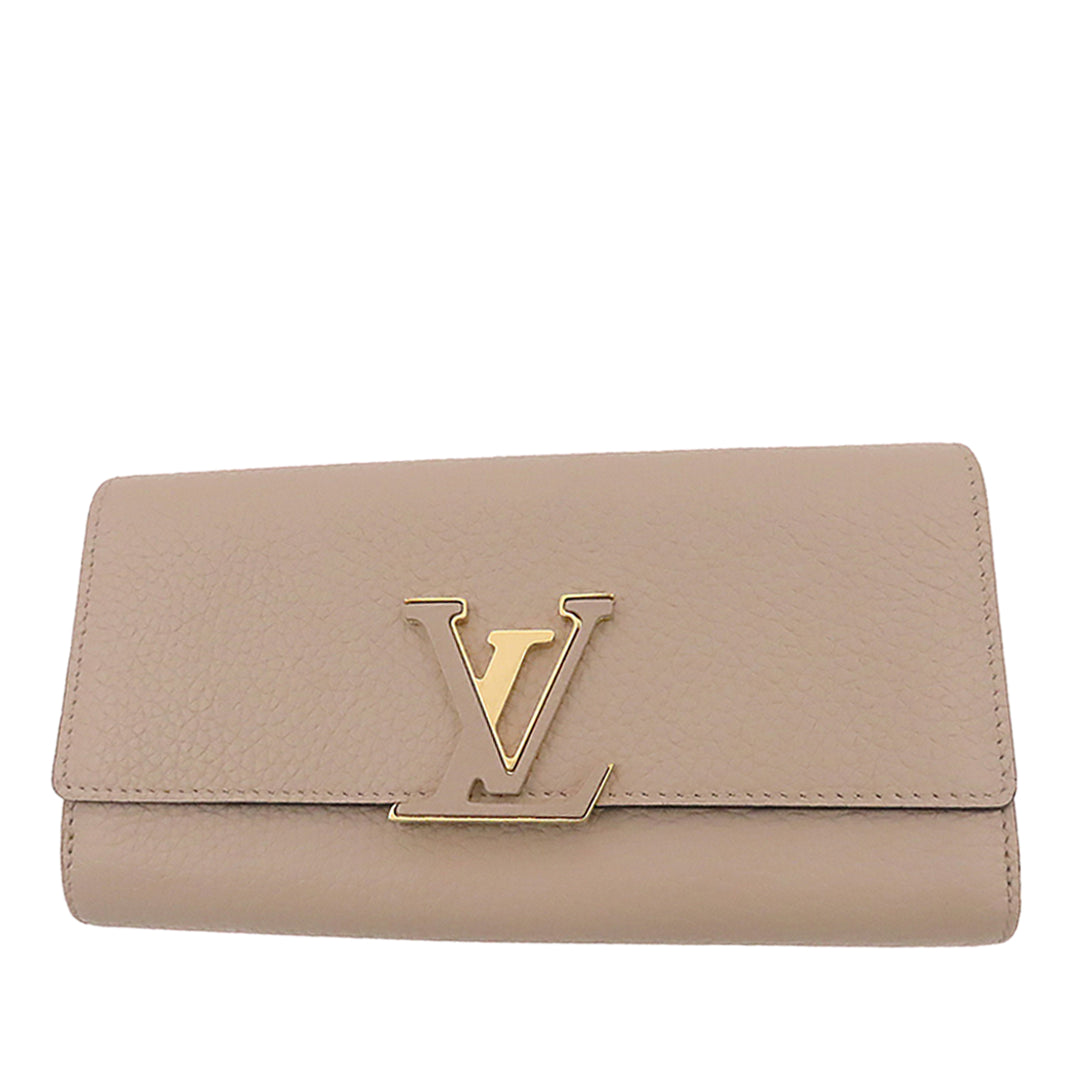 Capucines Portefeuille long taurillon Beige