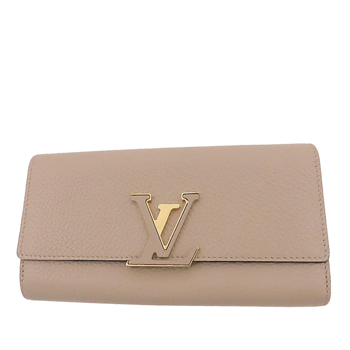 Capucines Portefeuille long taurillon Beige