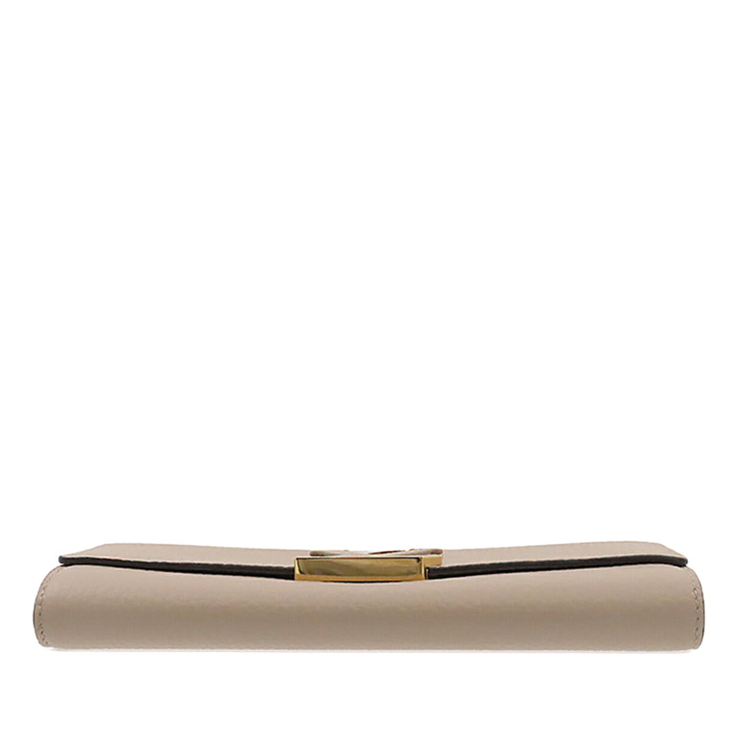 Capucines Portefeuille long taurillon Beige