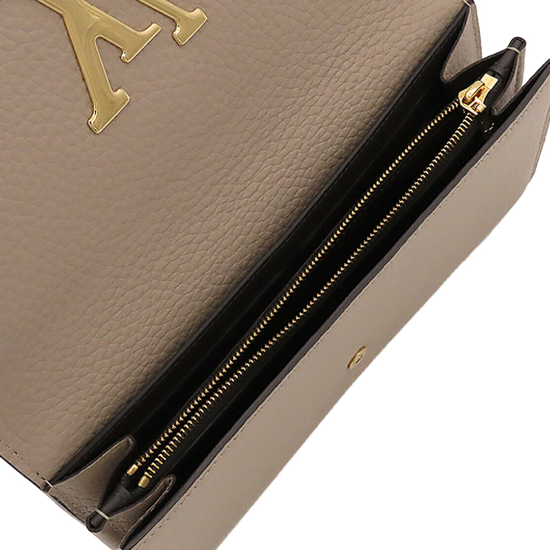 Capucines Portefeuille long taurillon Beige