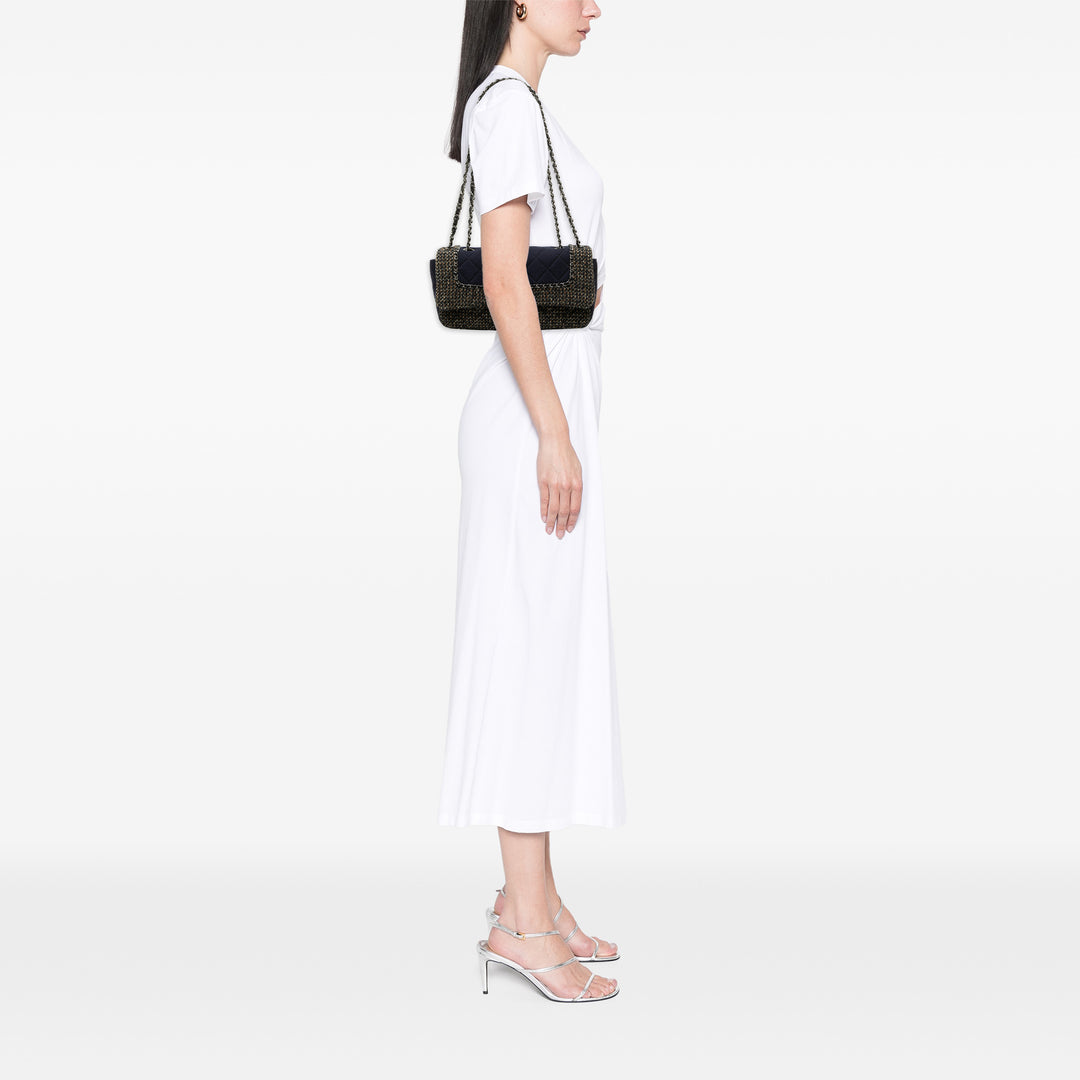 Chanel Sac porté épaule Matelassé Jersey et Chaîne à rabat Tweed Petit Bleu – vue 6 – GABY PARIS