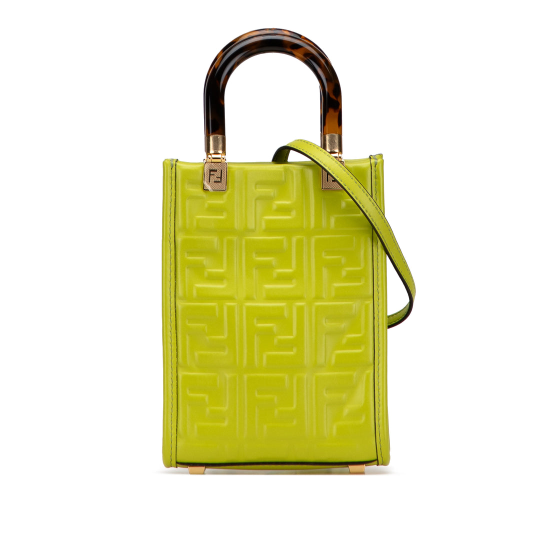 Fendi Mini Zucca embossé Cuir Sunshine Shopper Cabas