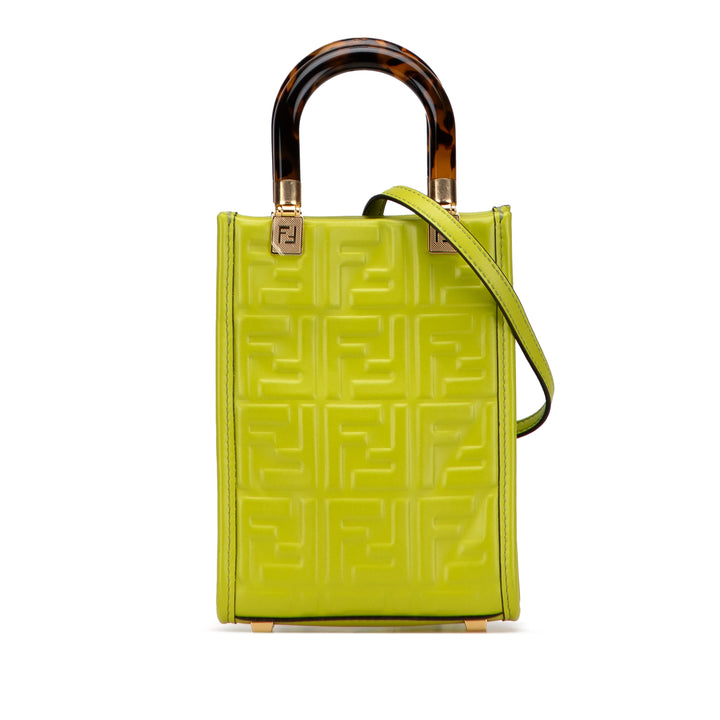 Fendi Mini Zucca embossé Cuir Sunshine Shopper Cabas