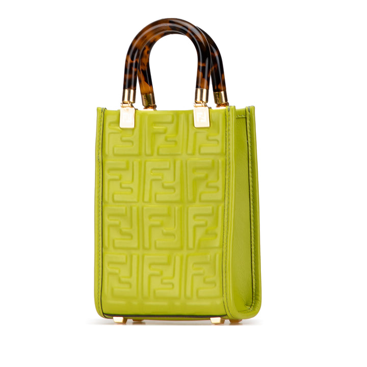 Fendi Mini Zucca embossé Cuir Sunshine Shopper Cabas
