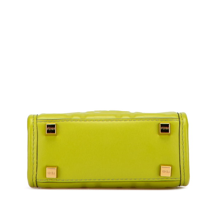 Fendi Mini Zucca embossé Cuir Sunshine Shopper Cabas