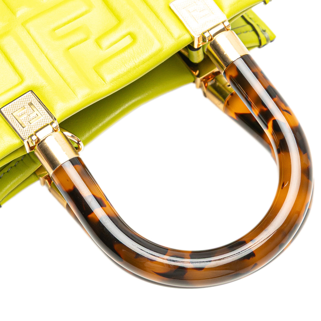 Fendi Mini Zucca embossé Cuir Sunshine Shopper Cabas