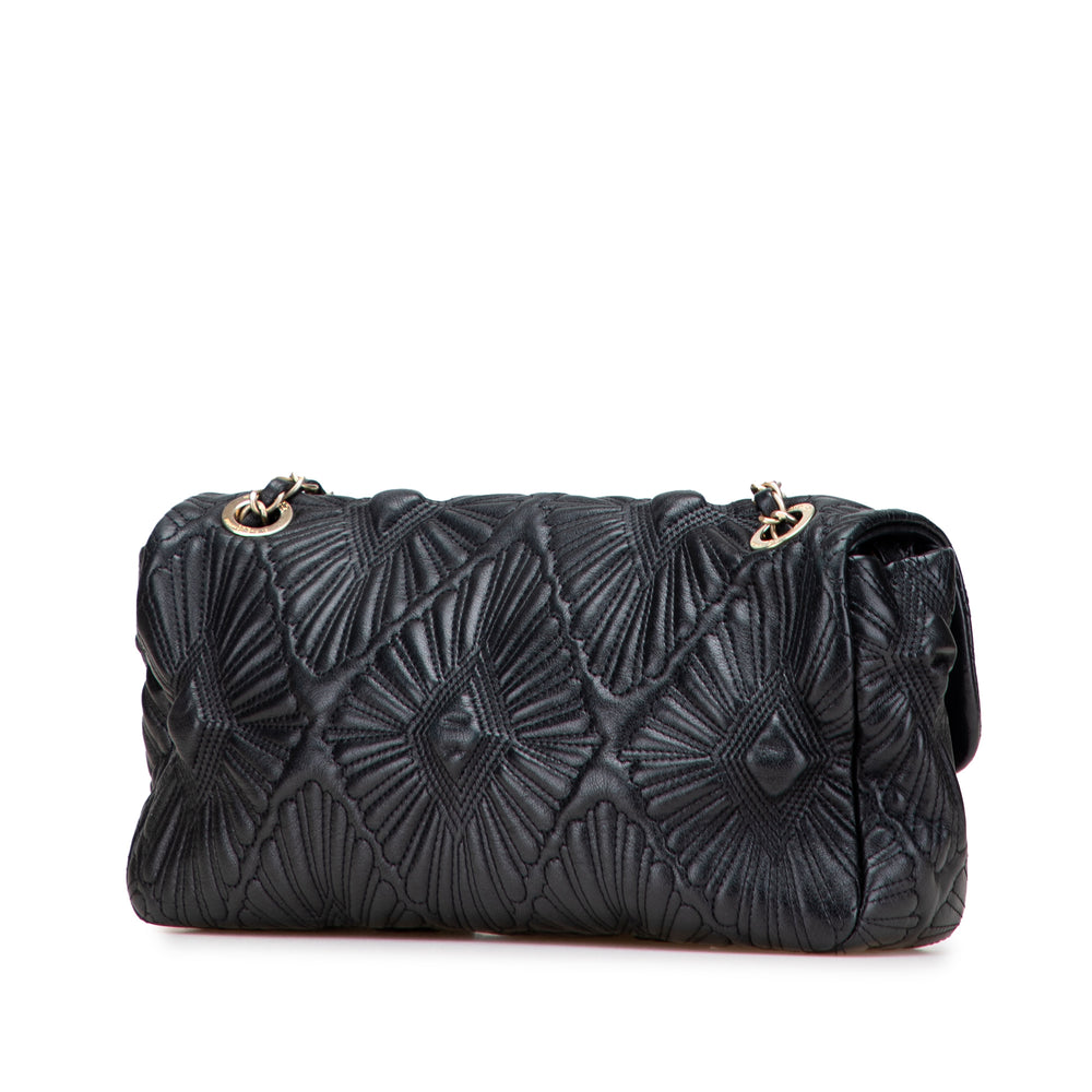 Quilted Calfskin Ca D'Oro Flap Black - Gaby Paris