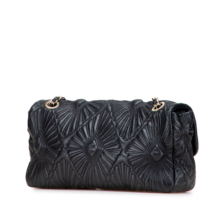 Quilted Calfskin Ca D'Oro Flap Black - Gaby Paris