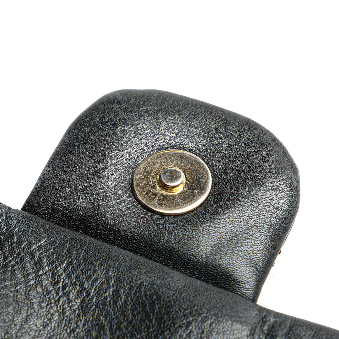 Quilted Calfskin Ca D'Oro Flap Black - Gaby Paris