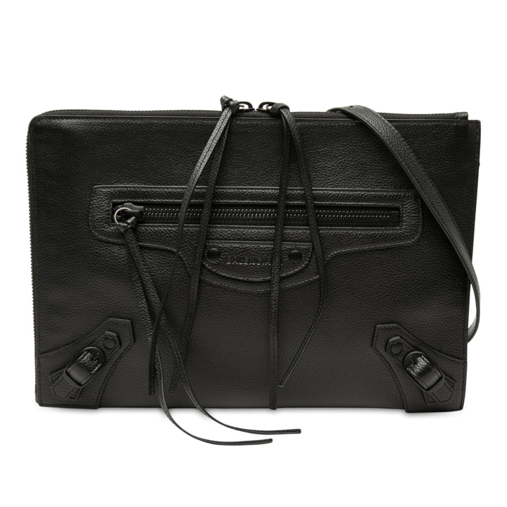 Balenciaga Cuir de veau grainé Neo Classic Compact Pochette with Strap