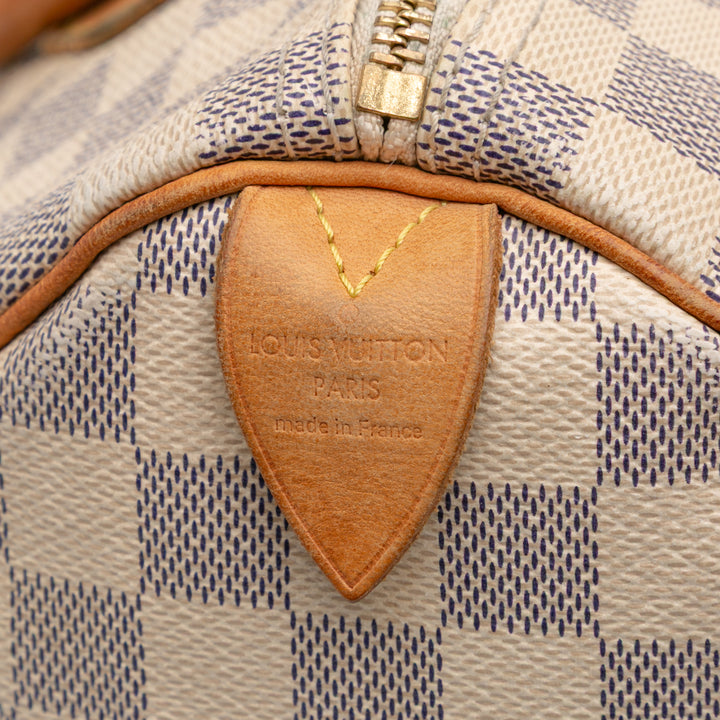 Damier Azur Speedy 30 White - Gaby Paris
