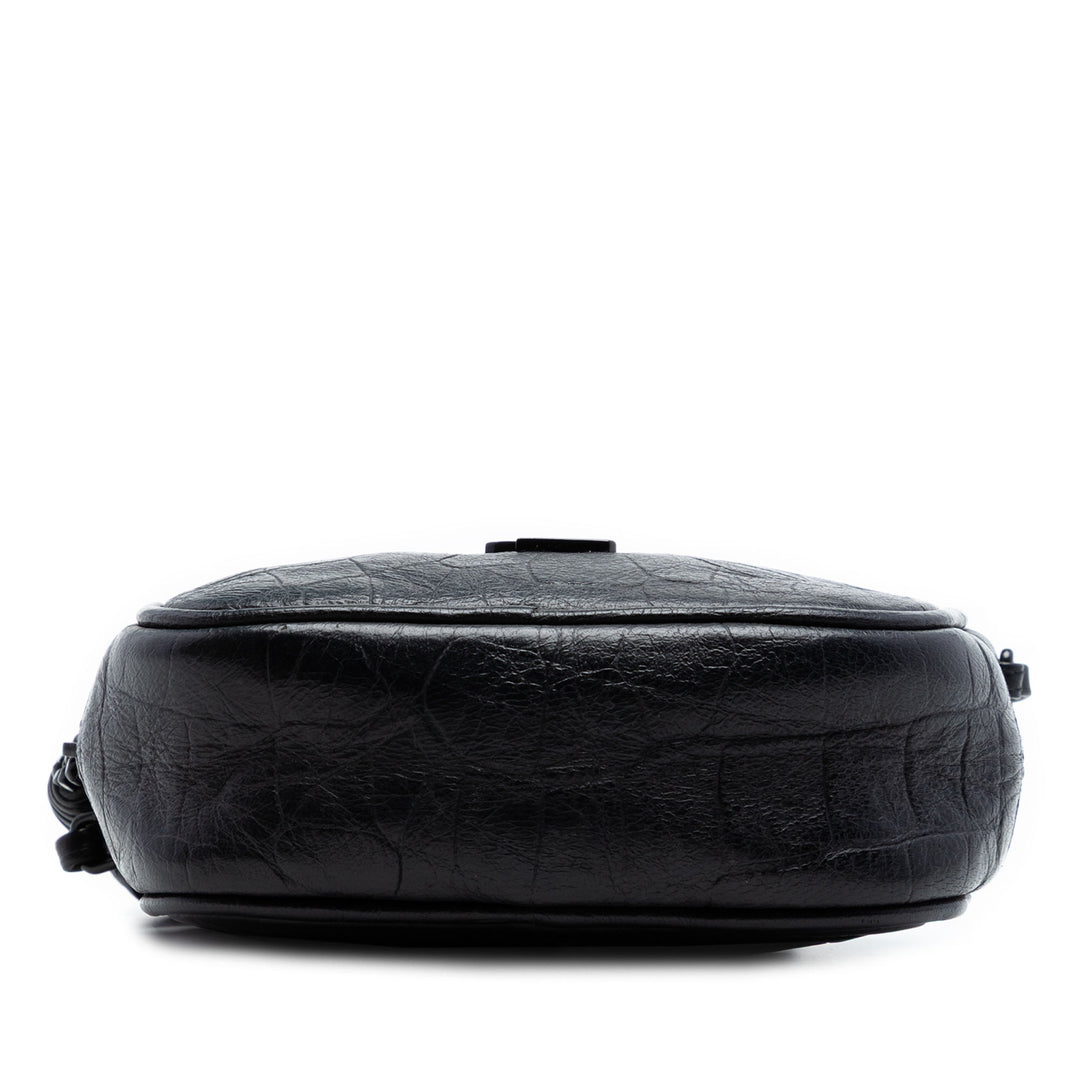 Saint Laurent Mini Croc embossé Cuir Blogger Sac caméra