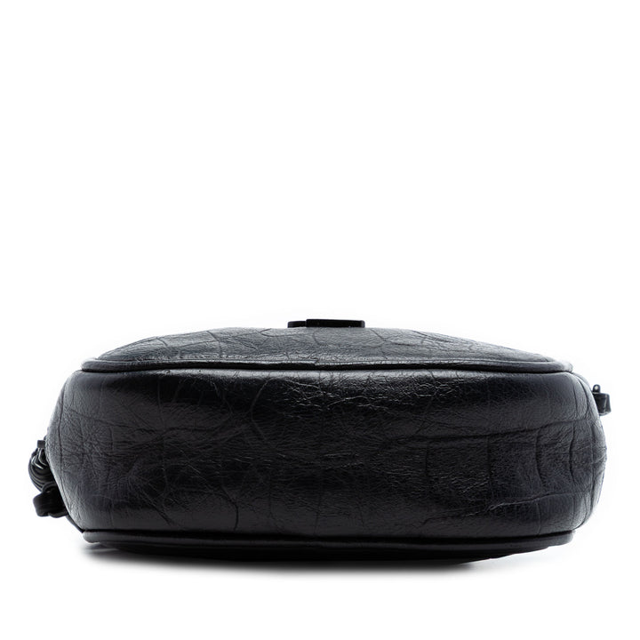 Saint Laurent Mini Croc embossé Cuir Blogger Sac caméra