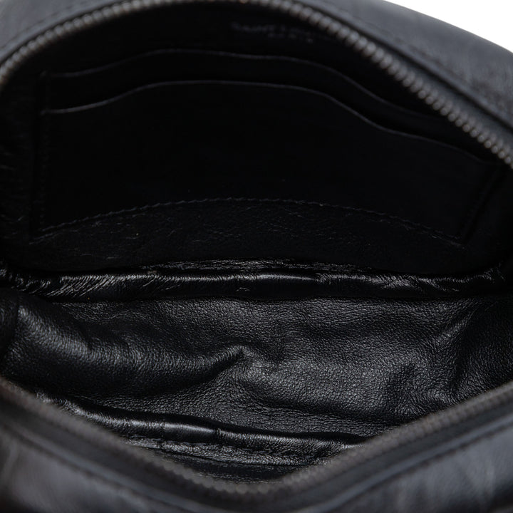 Saint Laurent Mini Croc embossé Cuir Blogger Sac caméra