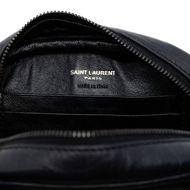 Saint Laurent Mini Croc embossé Cuir Blogger Sac caméra