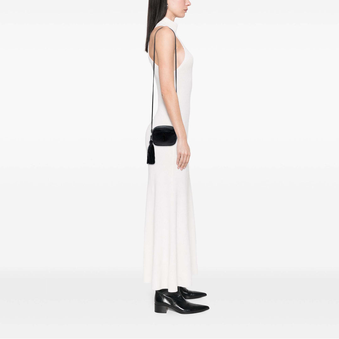 Saint Laurent Mini Croc embossé Cuir Blogger Sac caméra