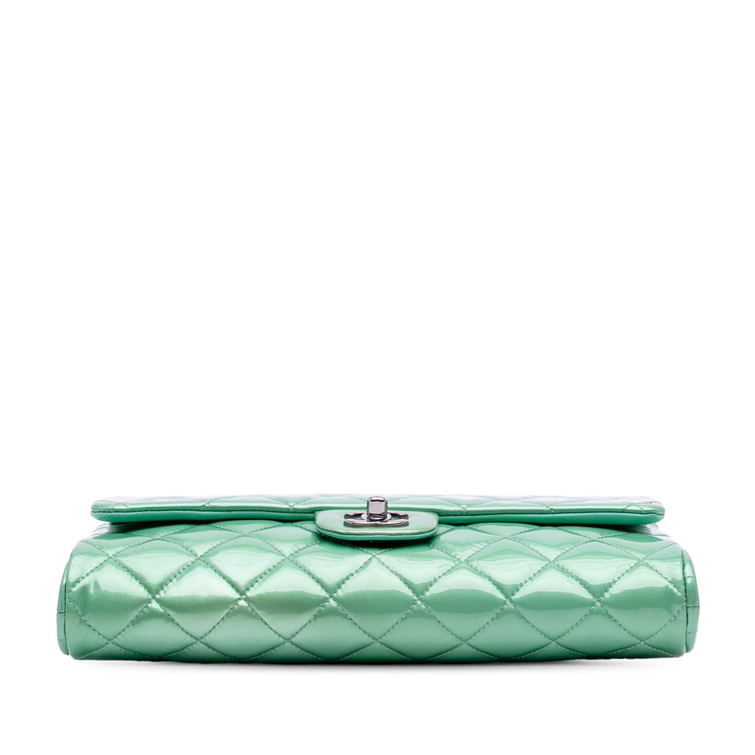 Quilted Patent New Clutch on Chain Green - Gaby Paris