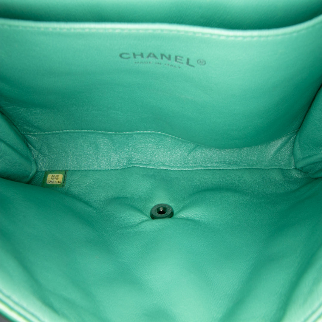 Quilted Patent New Clutch on Chain Green - Gaby Paris